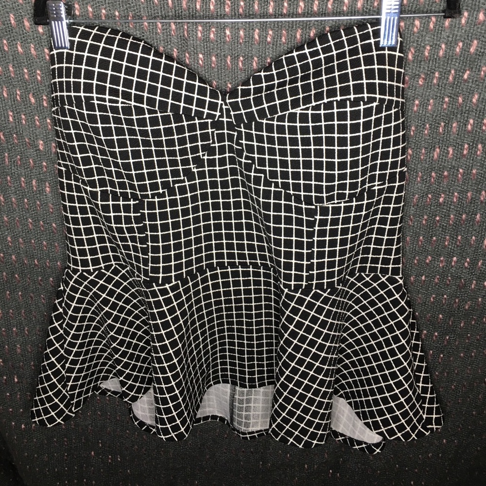 Strapless peplum top